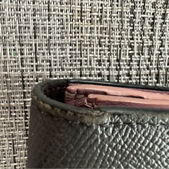 Celine - LARGE STRAP WALLET IN GRAINED CALFSKIN GREY/PINK -Great Condition w/Box - Picture 10 of 16